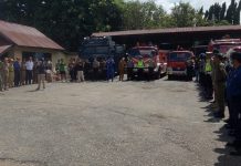 Penyemprotan Disinfektan di Baubau, Satu Water Cannon dan Tiga Pemadam Dikerahkan