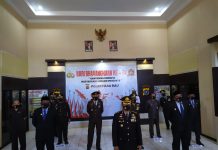 Polres Baubau Ikuti Upacara HUT Bhayangkara ke-74 yang Dipimpin Presiden RI