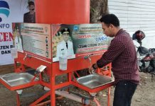 BPBD Busel Sebar 20 Unit Tempat Cuci Tangan ke Area Publik