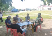 Bhabinsa Koramil 1413-14/Wangi-wangi Intensifkan Imbauan Prokes