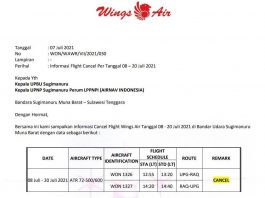 Penerbangan Bandara Sugimanuru Ditutup Sampai 20 Juli