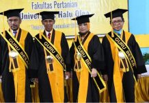 Rektor UHO Kukuhkan Empat Guru Besar Fakultas Pertanian