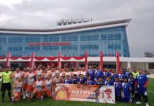 Pemkot Kendari dan PWI Sultra Resmikan Penggunaan Lapangan Futsal pertandingan persahabatan antara Tim Pemkot Kendari melawan Tim Persatuan Wartawan Indonesia (PWI) Sulawesi Tenggara, Selasa 16 Agustus 2022.