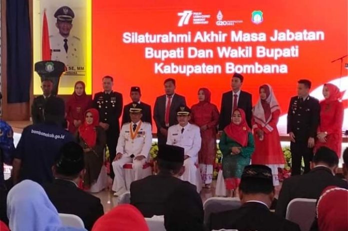 Silaturahmi akhir masa jabatan Bupati Bombana, H Tafdil dan Wakil Bupati, Johan yang berlangsung, Rabu 17 Agustus 2022. (FOTO AGUS)