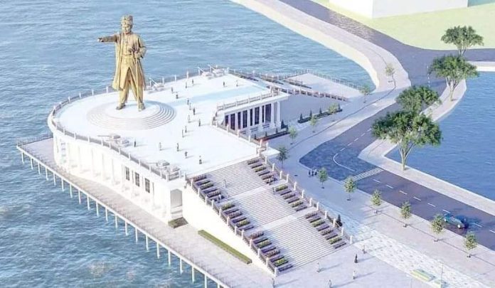 Rencana pembangunan monumen Oputa Yi Koo yang terletak di tepi pantai Kotamara, Kota Baubau, Sulawesi Tenggara, (FOTO ISTIMEWA)