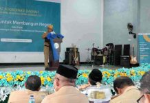 Pendataan Awal Regsosek Dimulai, BPS Butur Turunkan 127 Petugas Sekda Butur Muh Hardhy Muslim saat memberikan sambutan pada acara Rakor pendataan wawal Regsosek