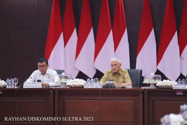 Sekda Sultra, Asrun Lio saat mendampingi Anggota Badan Legislasi (Baleg) Dewan Perwakilan Rakyat (DPR) RI yang mengunjungi Provinsi Sulawesi Tenggara (Sultra). (FOTO ISTIMEWA)