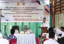 Pj. Bupati Busel Buka Pelatihan dan Sertifikasi Pekerjaan Gedung Ketgam : Pelatihan dan Sertifikasi pelaksana lapangan pembangunan gedung yang dibuka langsung Pj. Bupati Buton Selatan.