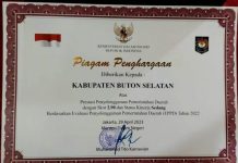 Buton Selatan Dianugerahi Penghargaan Penyelenggara Pemerintah Daerah