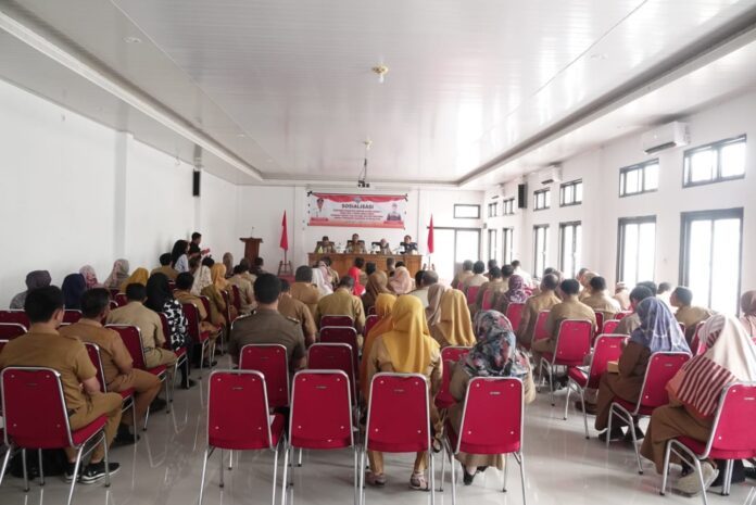 Pj. Bupati Buton Selatan, La Ode Budiman membuka sosialisasi Peraturan BKN No. 3 tahun 2023.