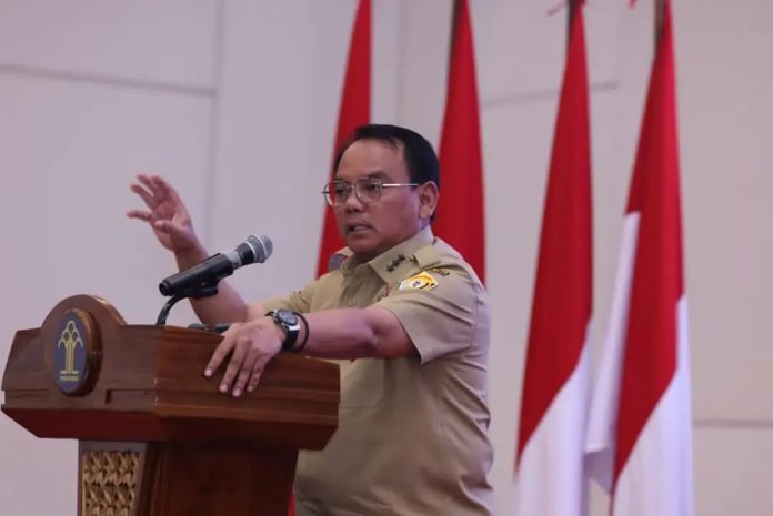 Ketgam : Pj Gubernur Sulawesi Tenggara (Sultra), Andap Budhi Revianto membuka kegiatan Rapat Koordinasi (Rakor) Evaluasi Capaian Kinerja Kantor Wilayah (Kanwil) Kementerian Hukum dan HAM (Kemenkumham) Sultra, Selasa 7 November 2023