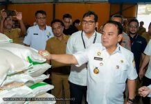 Pj. Gubernur Sultra Pastikan Harga Pangan di Sultra Stabil Pj. Gubernur Sultra, Andap Budhi Revianto mengecek stok kesiapan pangan di Sultra.