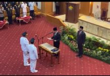 Gubernur Sultra Lantik Bupati dan Wakil Bupati Buton Tengah