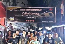 Baubau Tuan Rumah HUT ARM Sultra ke-5 Panitia Pelaksana HUT ARM Sultra, yang terdiri dari Anggota DPC ARM Baubau, pose bersama di depan sekretariat pada perteuan fiinishing.