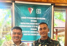 Pererat Kerja Sama, BRI Baubau Teken MoU dengan Batalyon Infanteri Teritorial Pembangunan 823 Raja Wakaaka